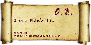Orosz Mahália névjegykártya
